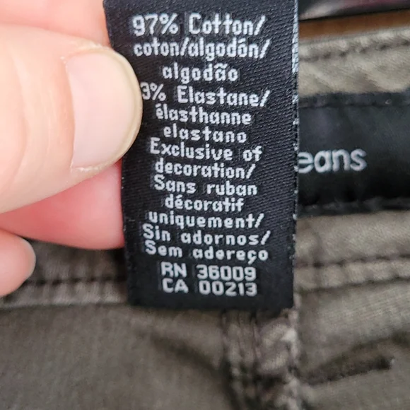 Safari Inspired Calvin Klein Straigh Leg Khaki Green/Brown Jeans - Size 8 - Picture 4 of 7